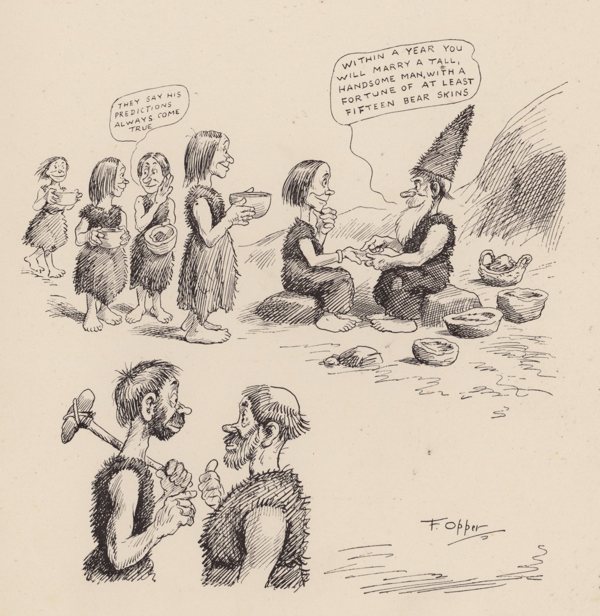 Unsere antediluvianischen Vorfahren von F. Opper: Nummer Sechsundzwanzig (Litho) von Frederick Burr Opper