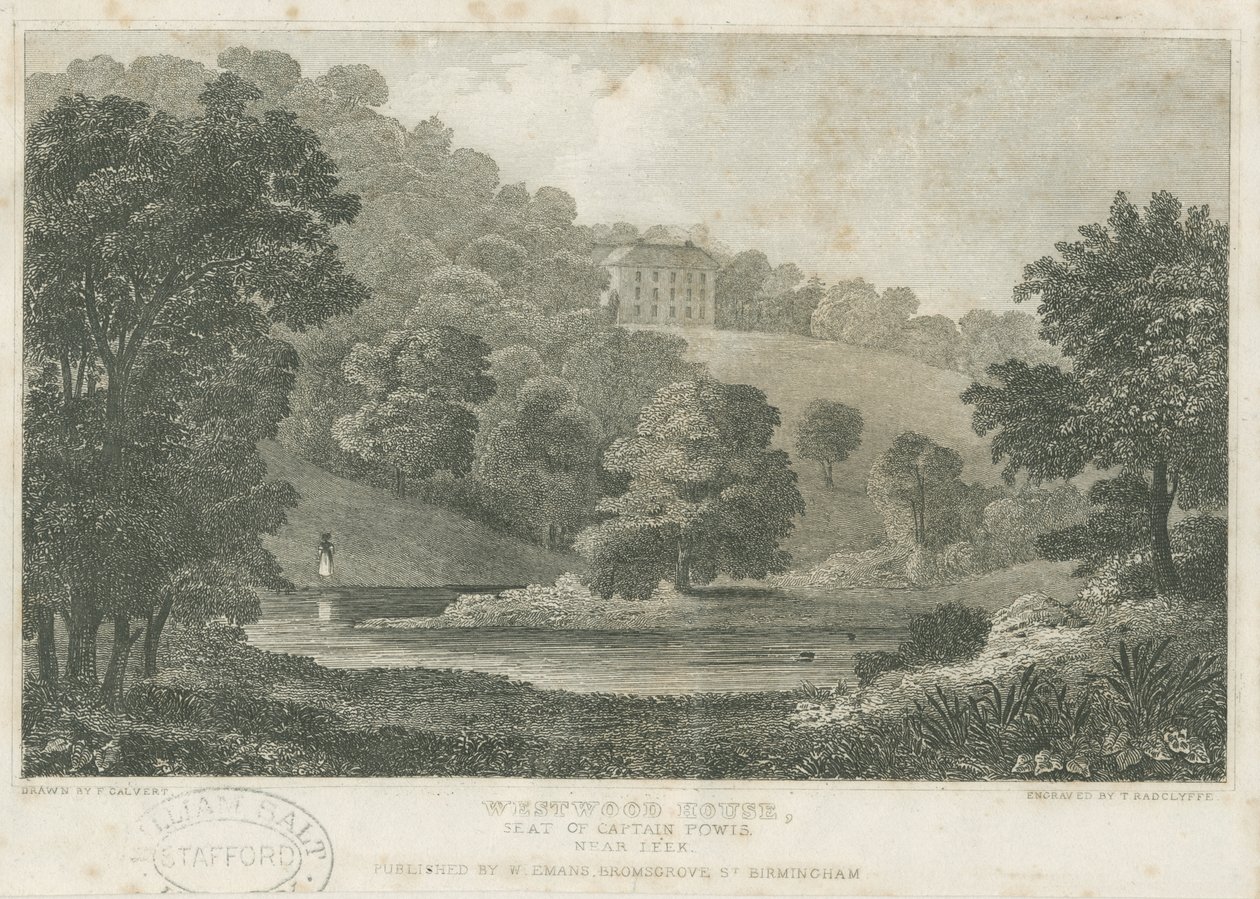 Cheddleton - 'Westwood House': Stahlstich, ca. 1830