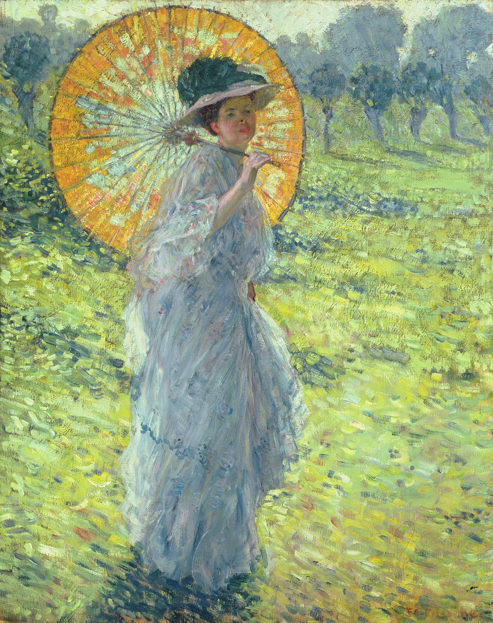 Frau mit Sonnenschirm, ca. 1906 von Frederick Carl Frieseke