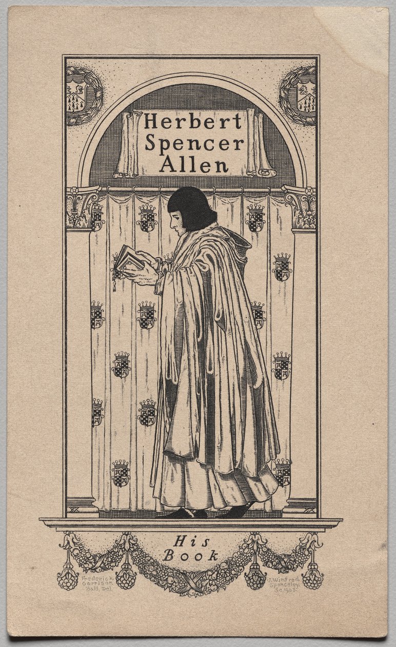 Exlibris: Herbert Spencer Allen, Sein Buch von Frederick Garrison Hall