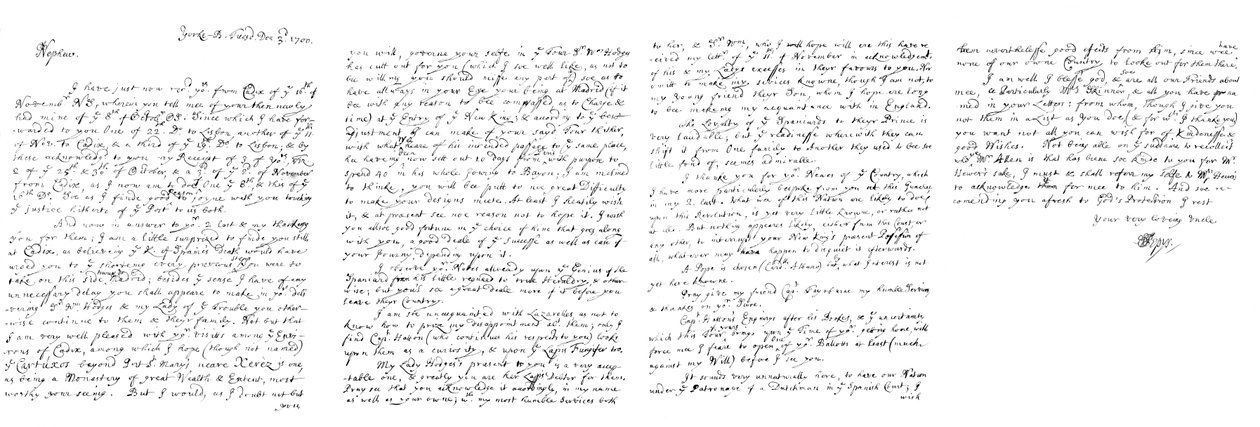 Brief von Samuel Pepys an John Jackson, Esq, 1700, 1865 von Frederick George Netherclift