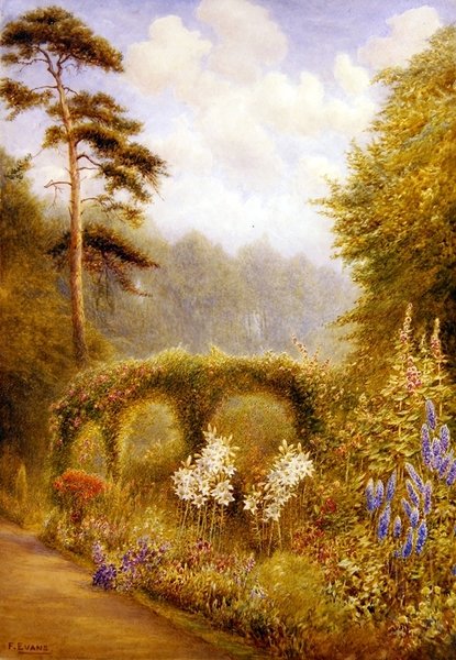 Lilien und Rittersporn, Golden Hill Park, London von Frederick Henry Evans