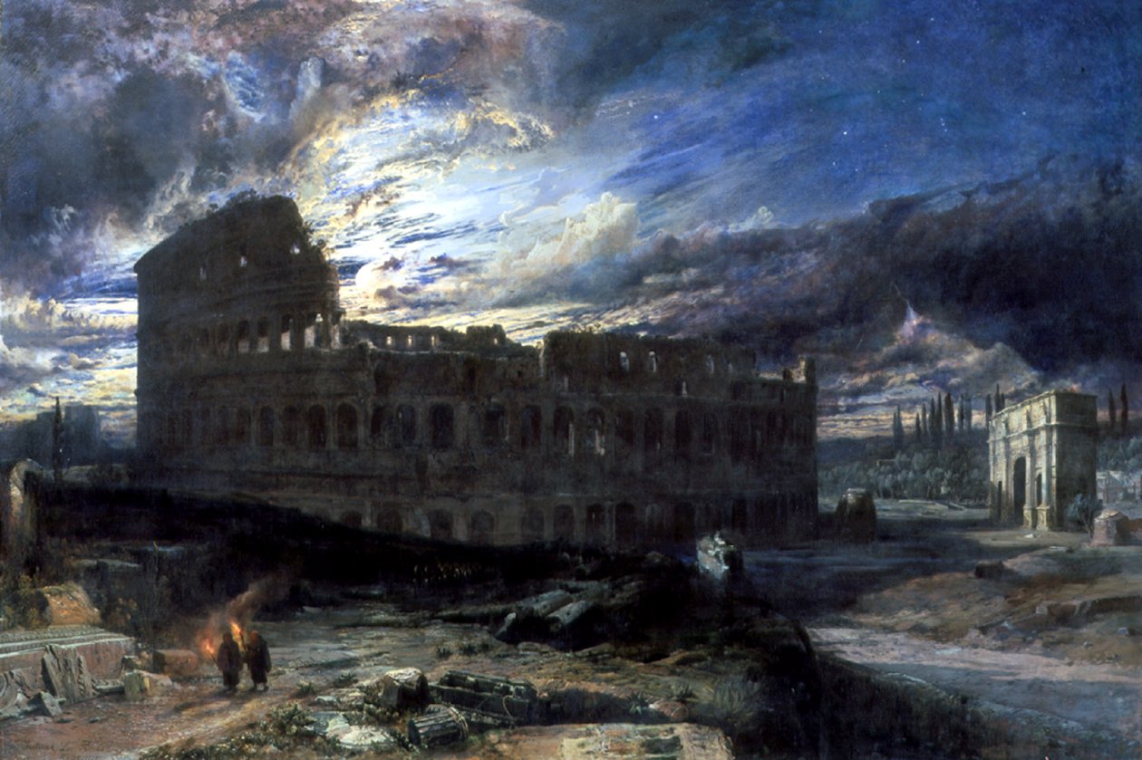 Das Kolosseum in Rom bei Mondlicht, 1859 von Frederick Lee Bridell