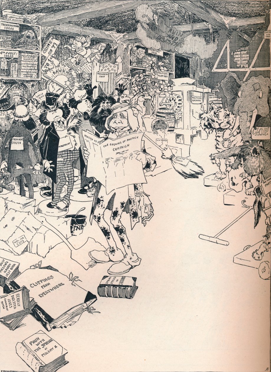Der Eigentumsraum eines cleveren Karikaturisten, ca. 1890 von Frederick Richardson