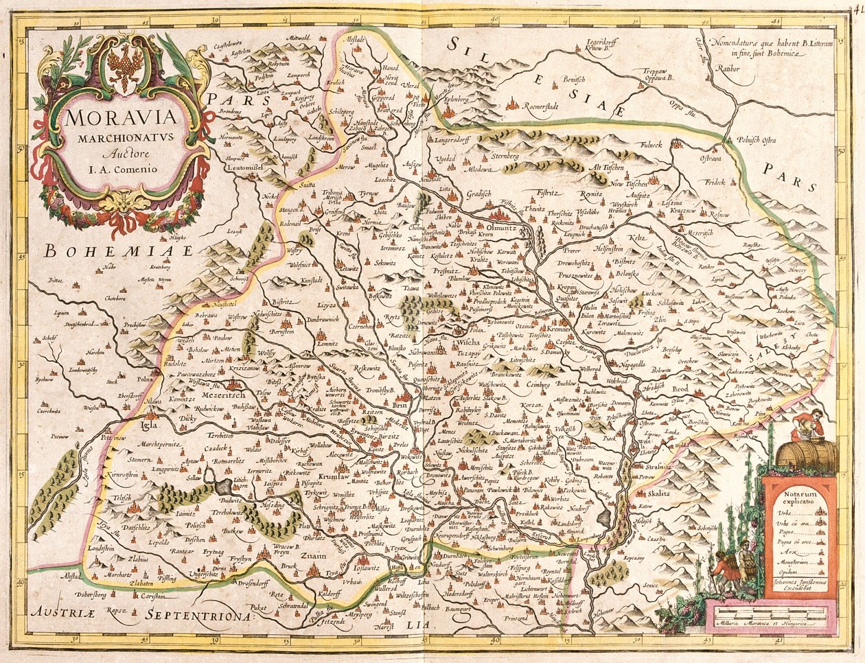 Karte von Mähren (Tschechische Republik) von Frederick de Wit