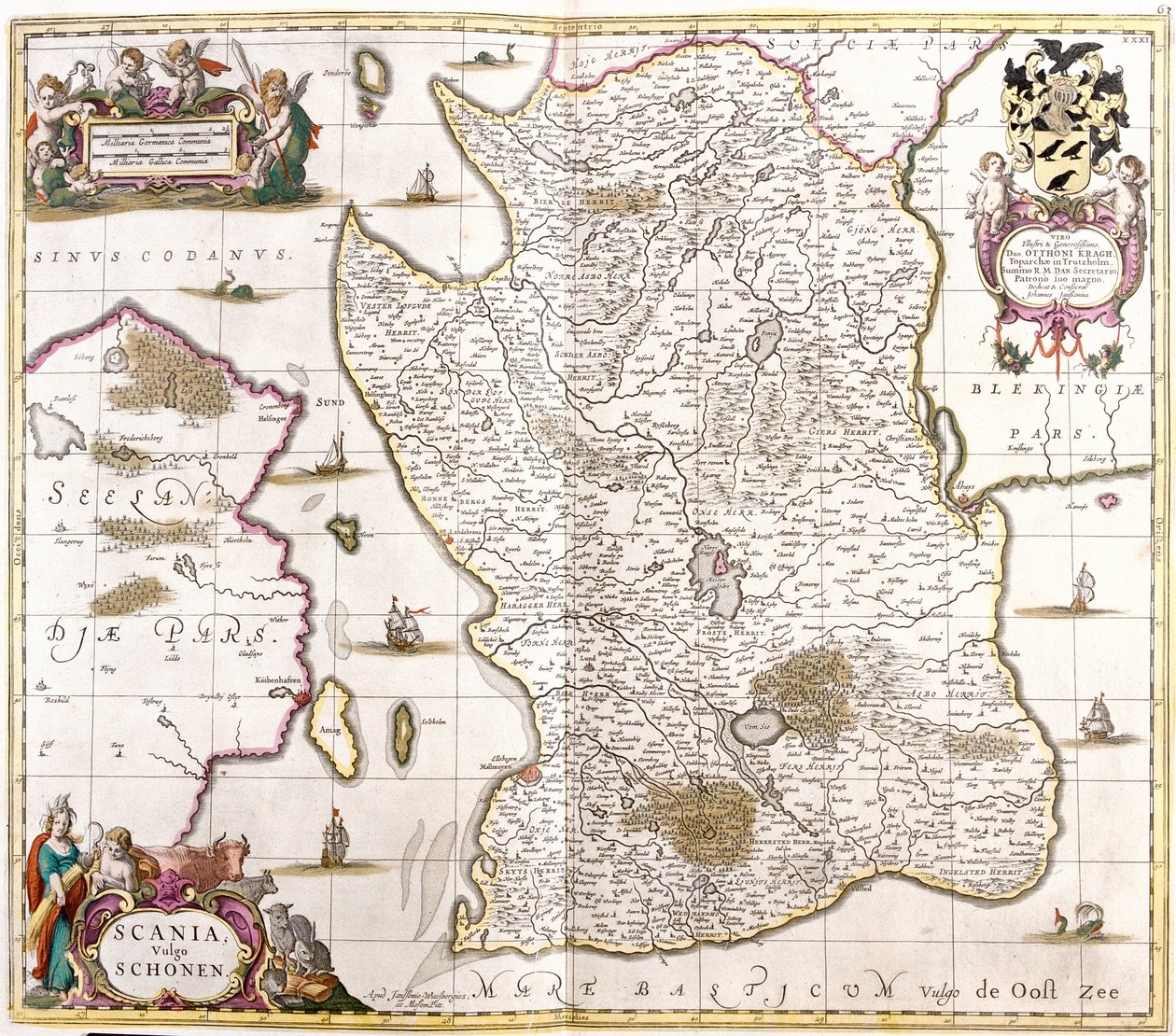Karte von Schonen (Schweden) von Frederick de Wit