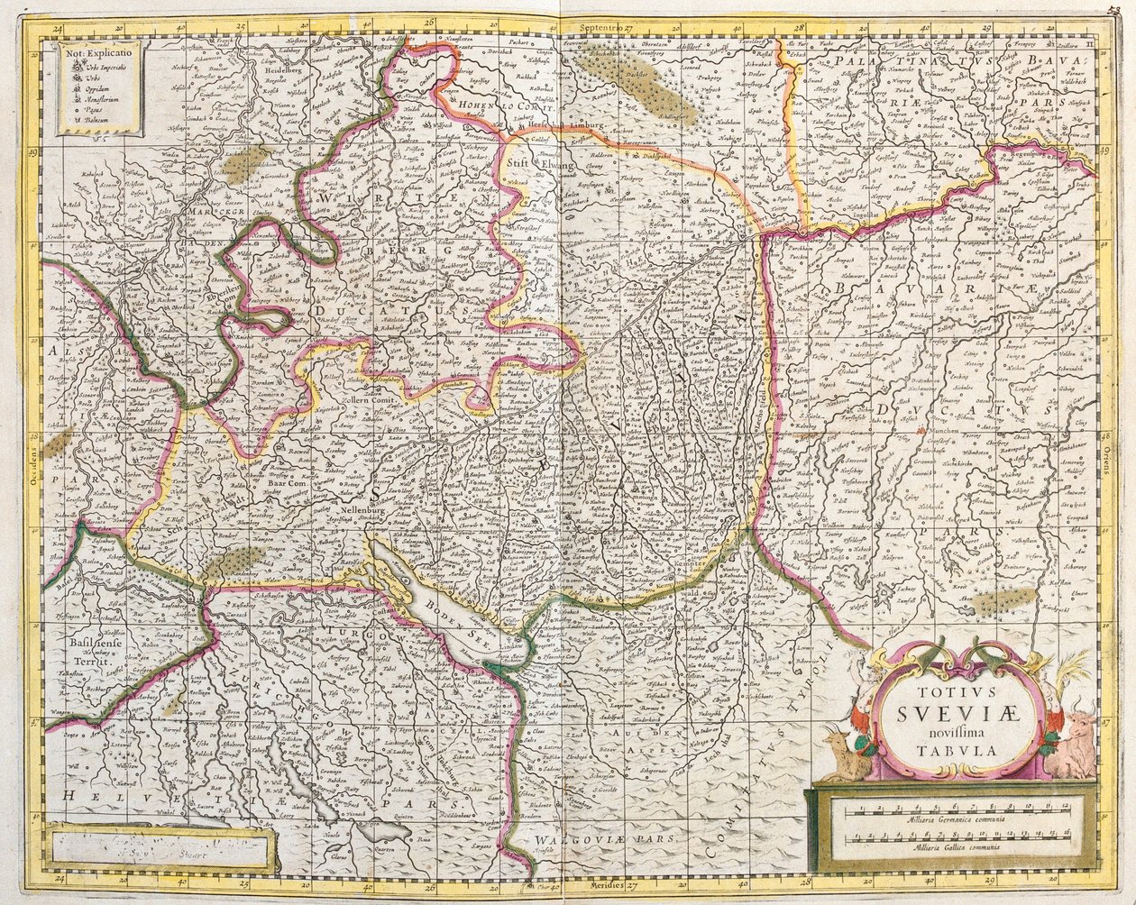 Karte von Schwaben (Deutschland) von Frederick de Wit