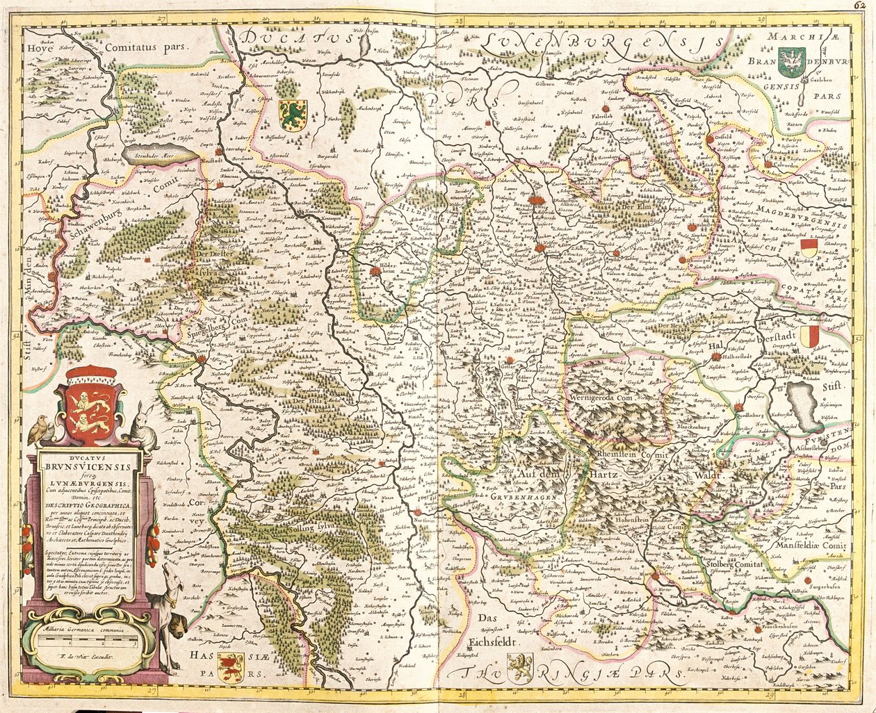 Karte des Herzogtums Braunschweig (Deutschland) von Frederick de Wit