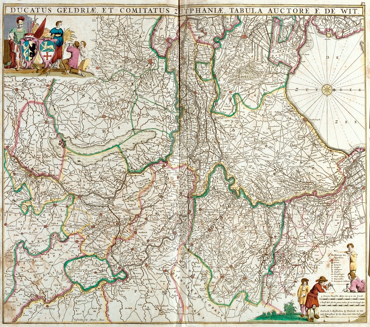 Karte des Herzogtums Geldern und der Grafschaft Zutphen (Deutschland) von Frederick de Wit