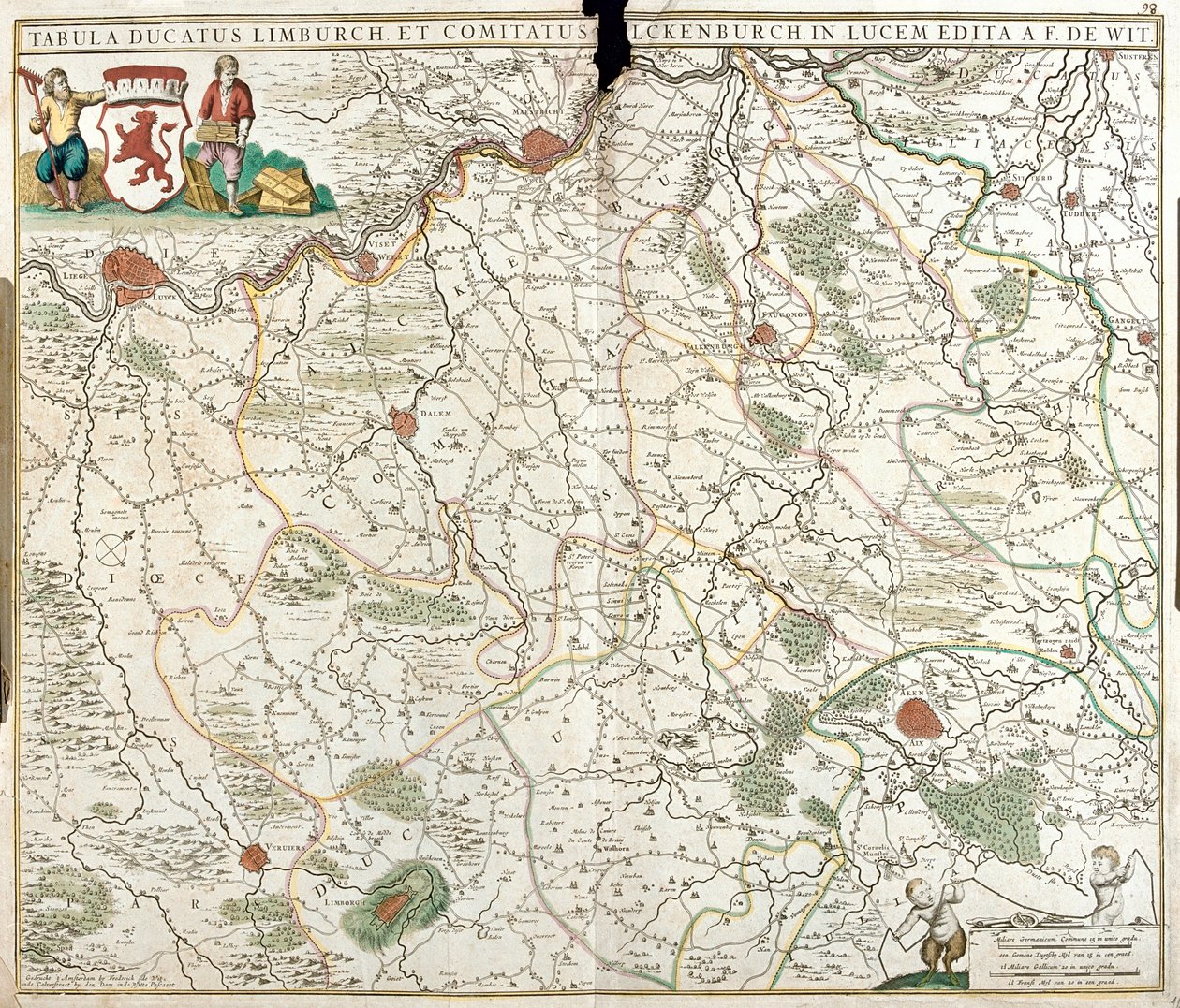 Karte des Herzogtums Limburg (Belgien) von Frederick de Wit