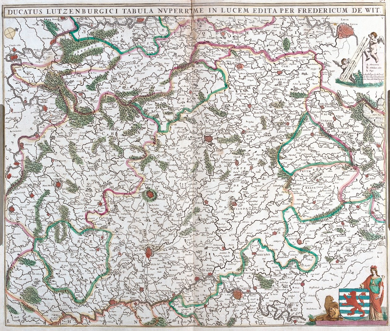 Karte des Herzogtums Luxemburg von Frederick de Wit
