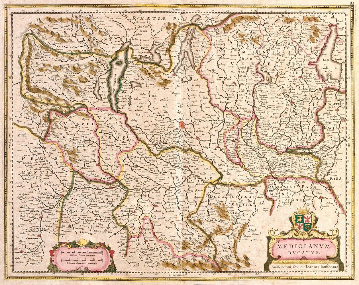 Karte des Herzogtums Mailand (Italien) von Frederick de Wit