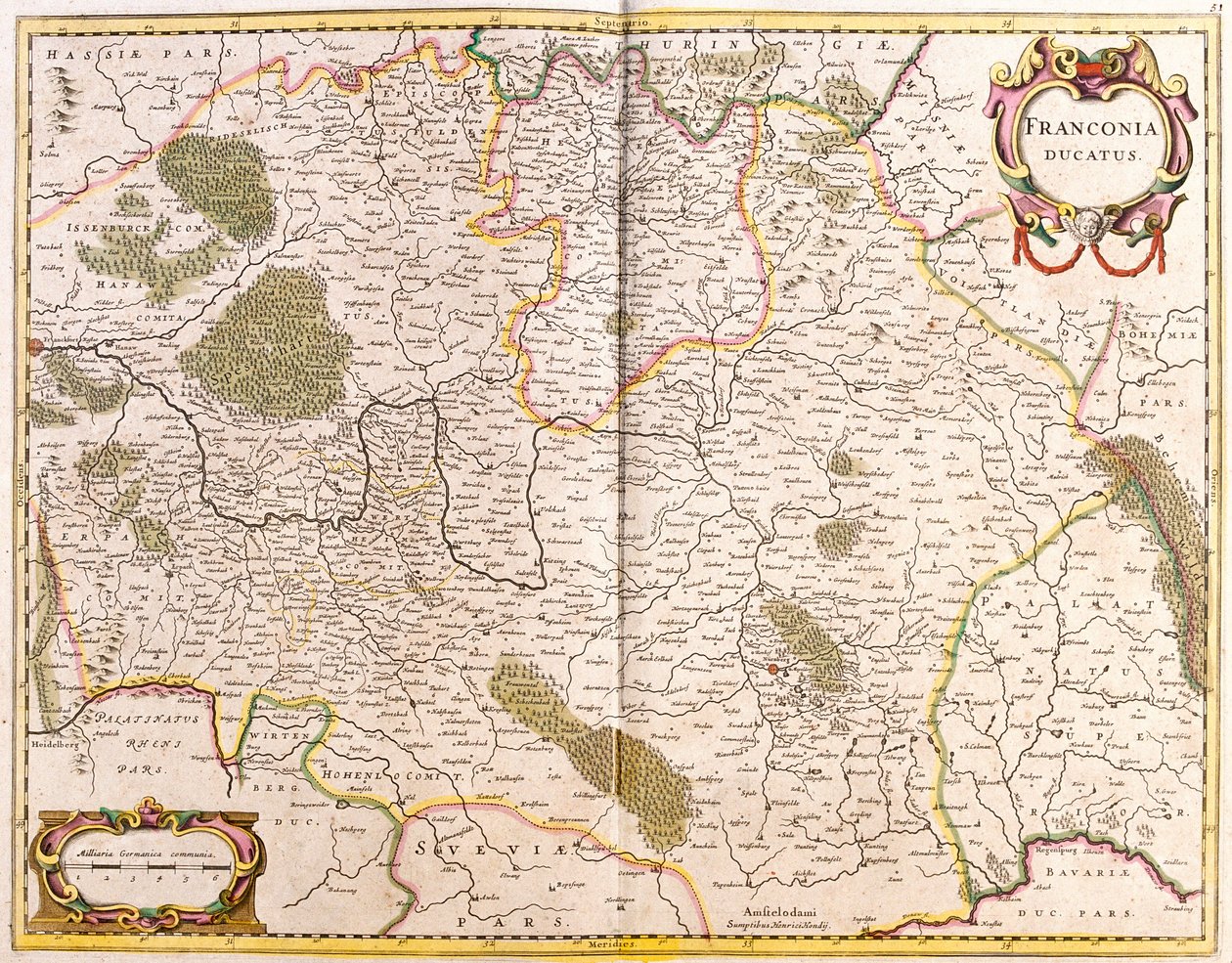 Karte des Herzogtums Franken (Deutschland) von Frederick de Wit