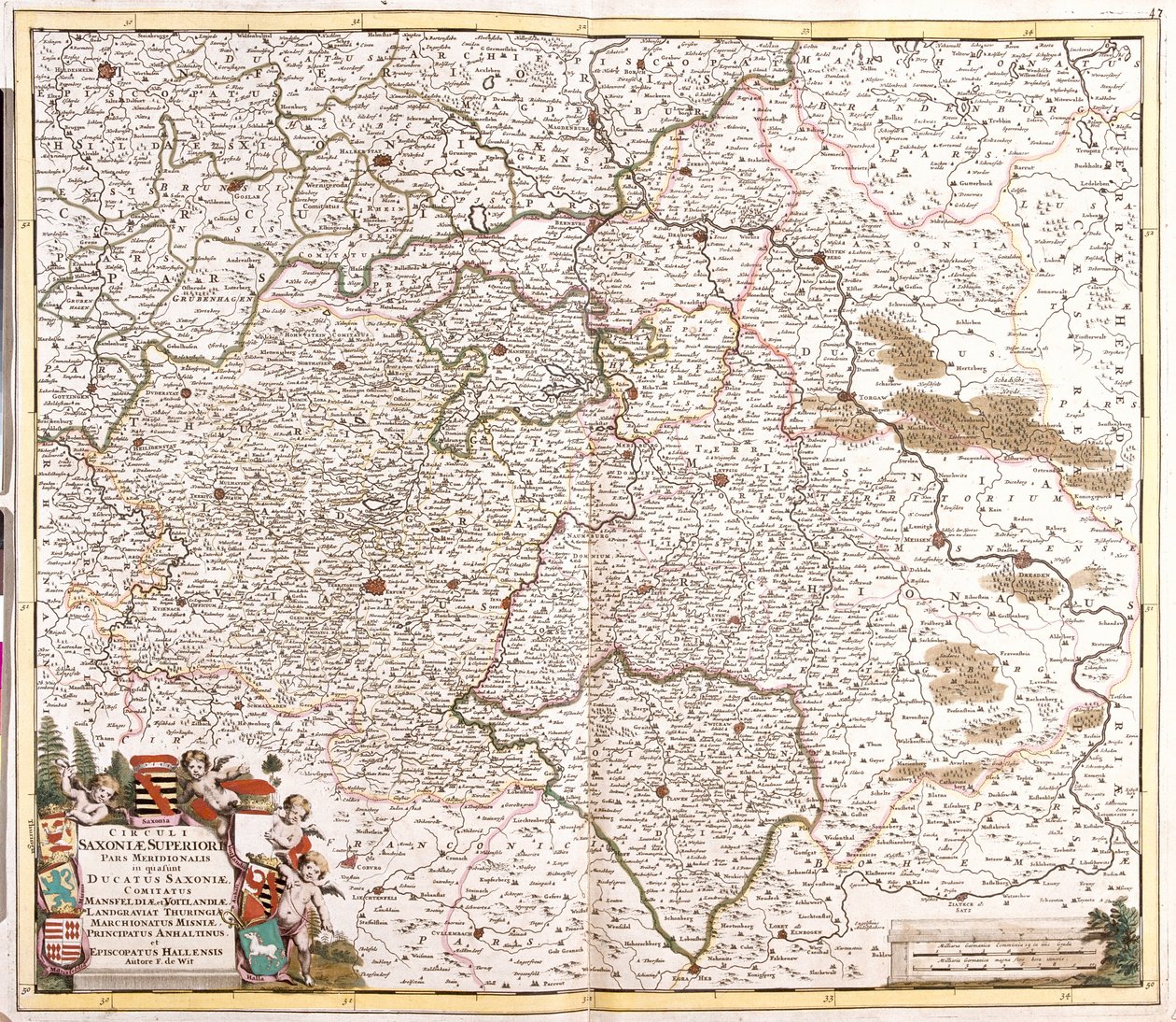 Karte des Herzogtums Sachsen (Deutschland) von Frederick de Wit