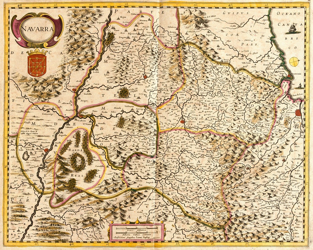 Karte des Königreichs Navarra (Frankreich) (Radierung) von Frederick de Wit