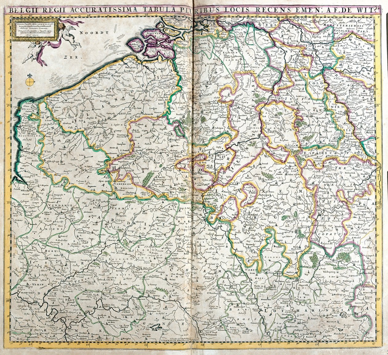 Karte des Königreichs der Niederlande von Frederick de Wit