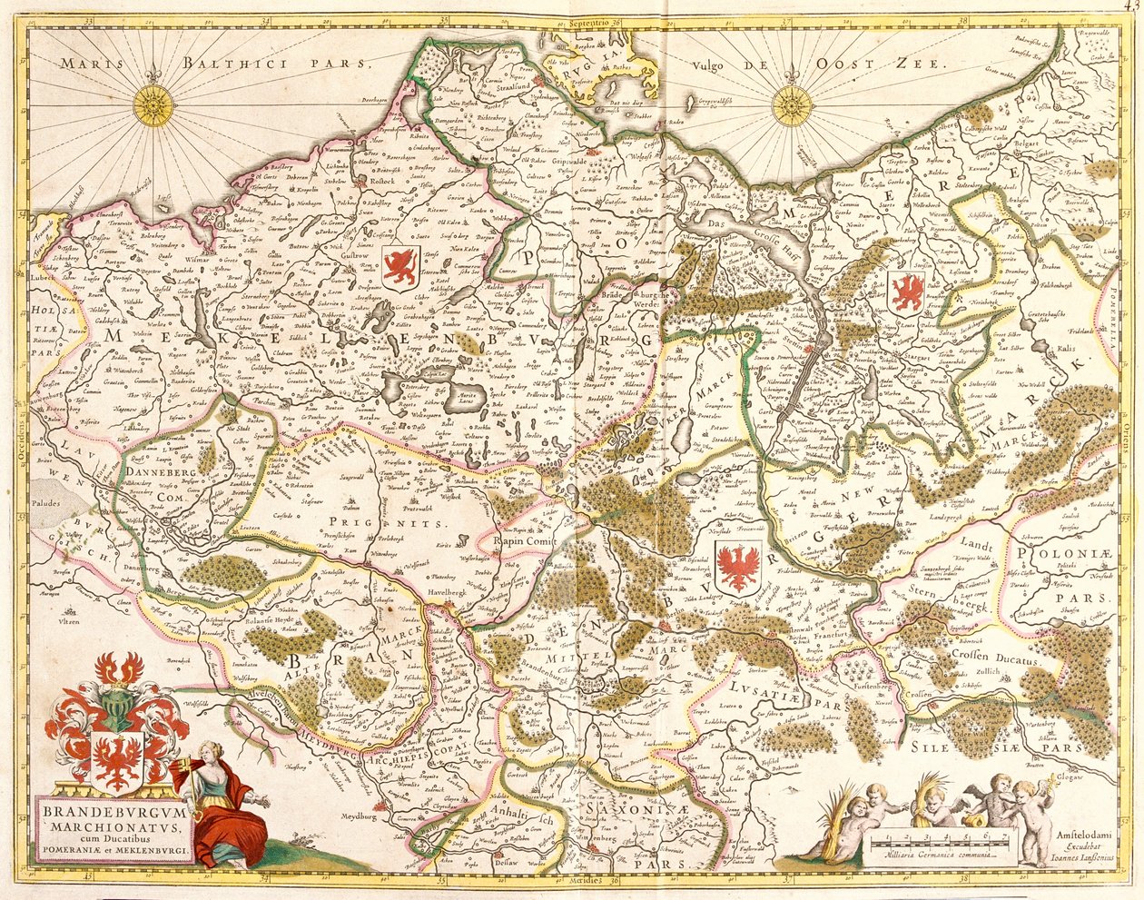 Karte der Markgrafschaft Brandenburg (Deutschland) von Frederick de Wit