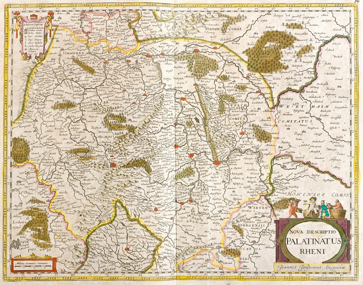 Karte der Pfalz (Deutschland) von Frederick de Wit