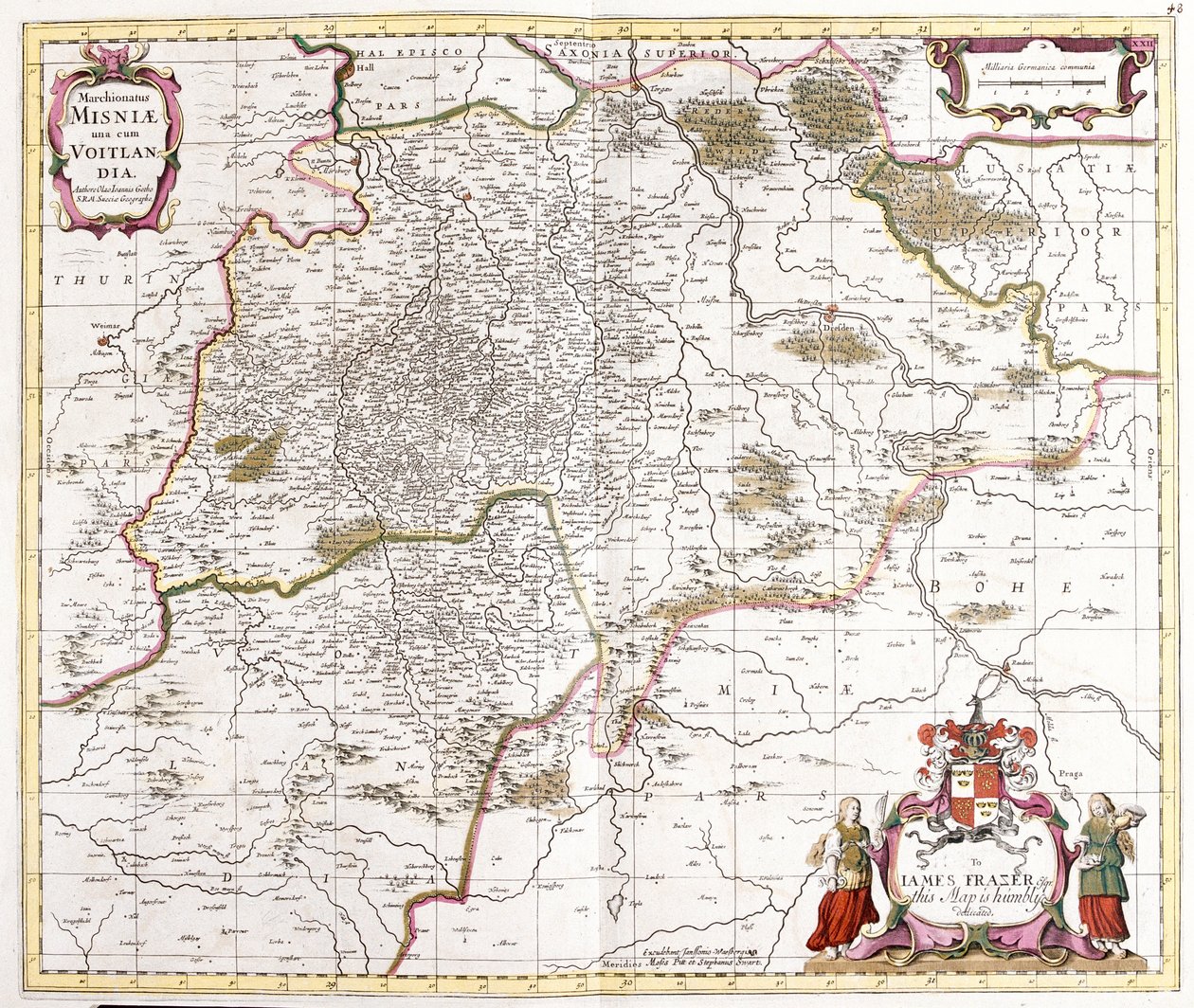 Karte der Markgrafschaft Meißen (Deutschland) von Frederick de Wit
