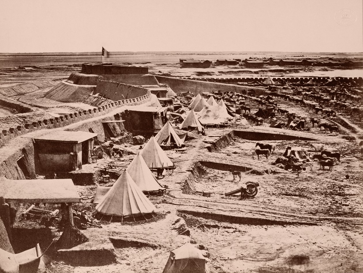 Ein französisches Pferdelager während des China-Krieges von 1860 von French Photographer