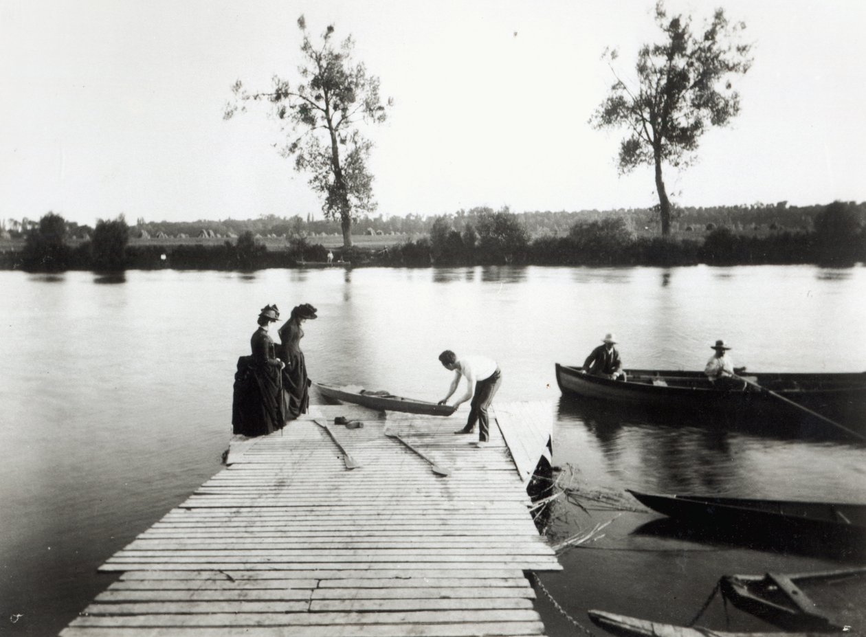 Bootsszene in der Region Ile-de-France, ca. 1880 von French Photographer