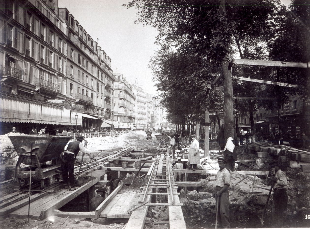 Bau der Station St. Paul auf Linie 1 der Pariser Metro von French Photographer