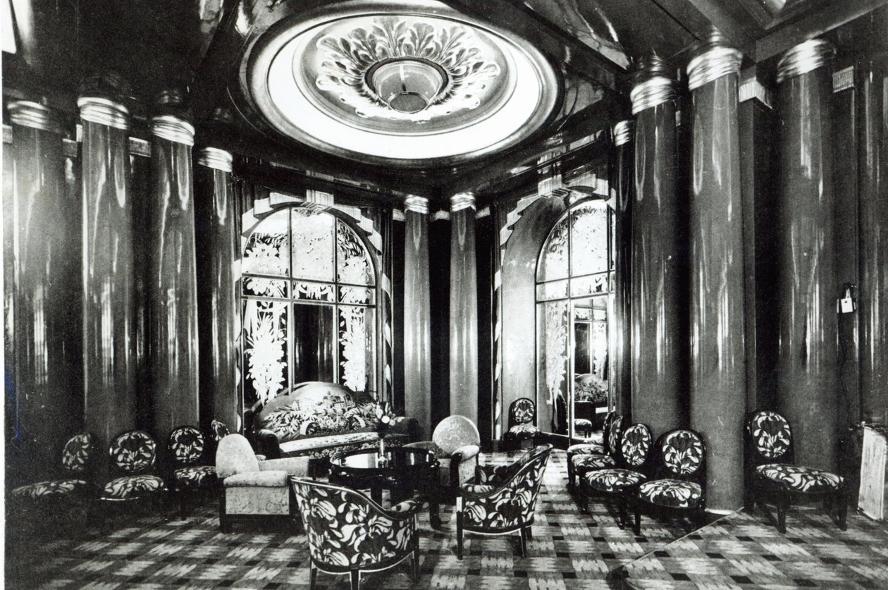 Salon de Conversation im Ozeandampfer Ile de France, 1926 von French Photographer