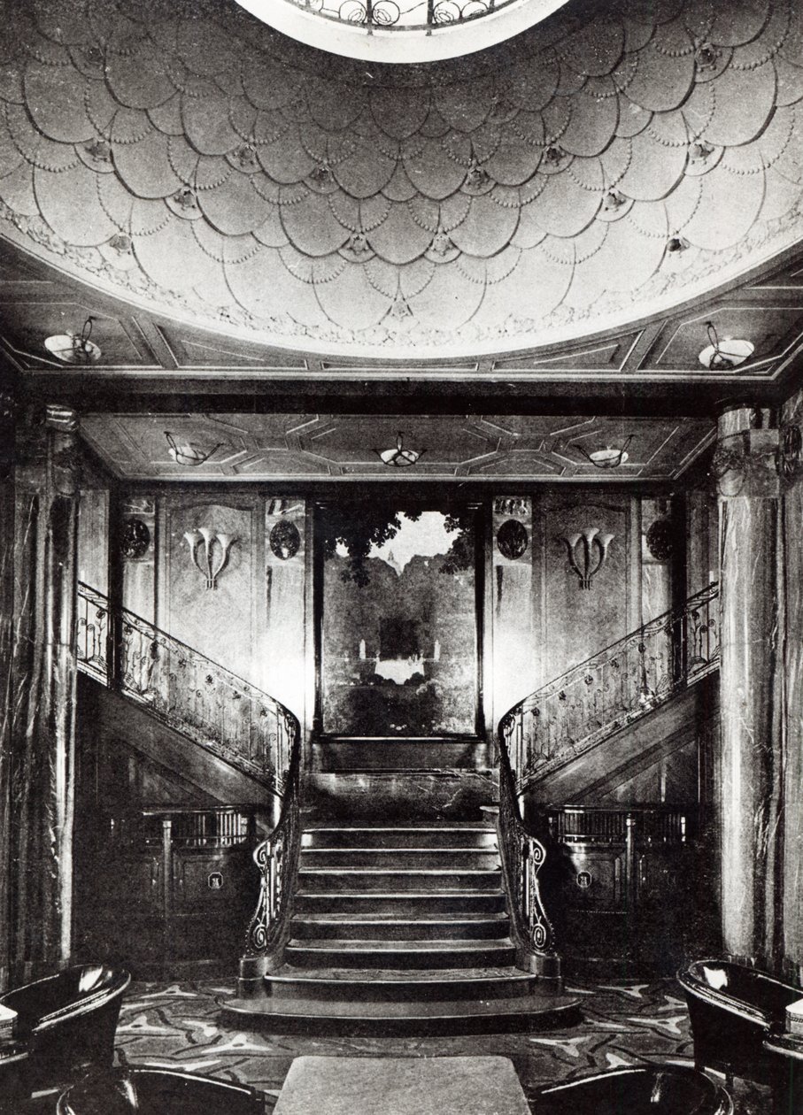 Der 1. Klasse Rauchsalon des Ozeandampfers Paris, ca. 1925 von French Photographer
