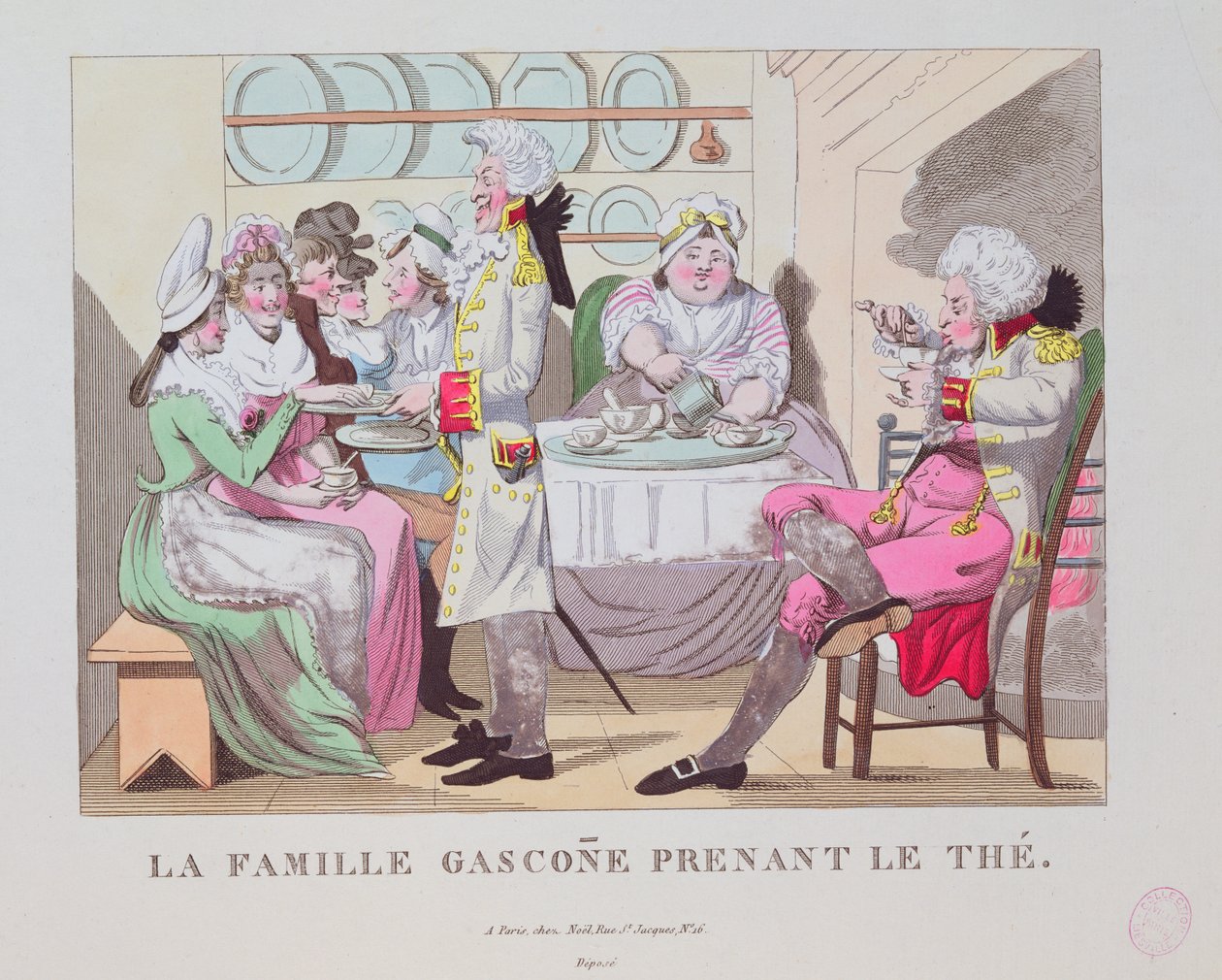 Eine Familie aus Gascogne trinkt Tee, 1815 von French School