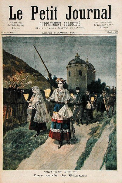 Ein russischer Brauch, Ostereier, Illustration aus Le Petit Journal, 9. April 1894 von French School