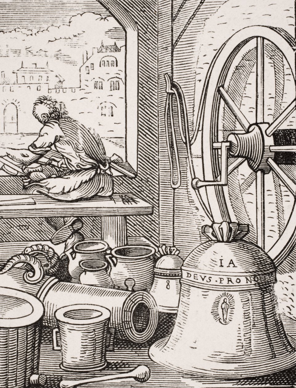 Glocken- und Kanonenmeister, Reproduktion eines Holzschnitts von Jost Amman (1539-91) aus 