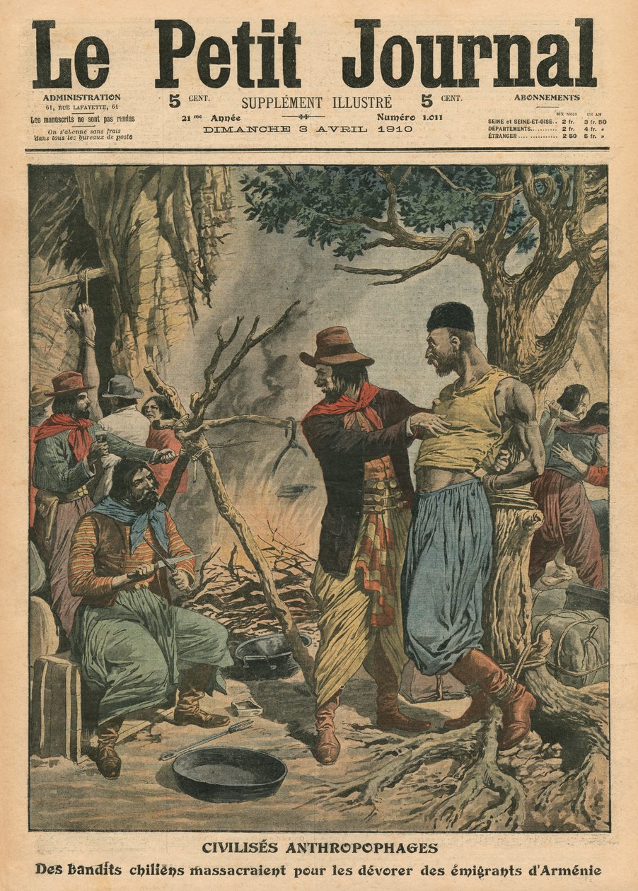 Chilenische Banditen verschlingen armenische Auswanderer, Illustration aus 