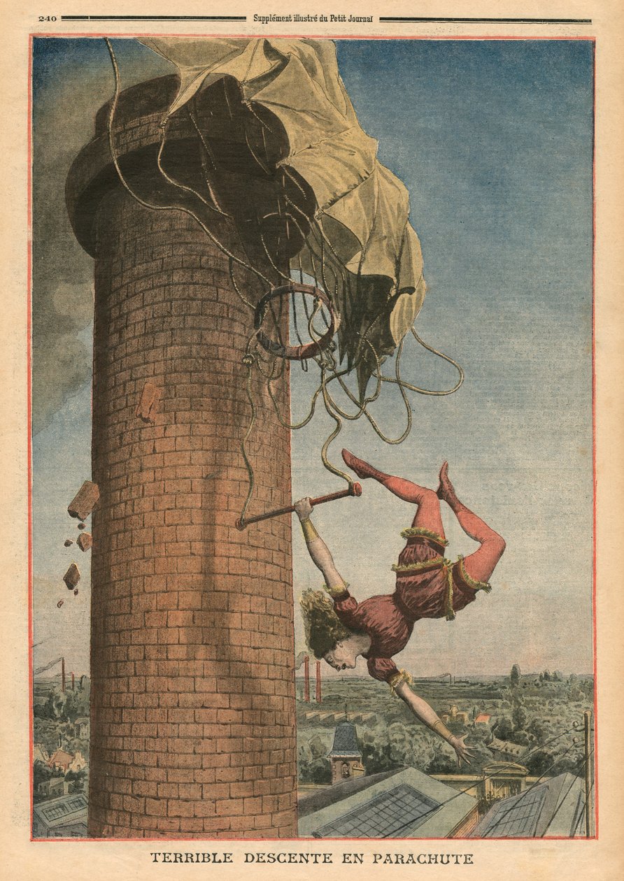 Schrecklicher Fallschirmsprung, Viola Spencer, Illustration aus 
