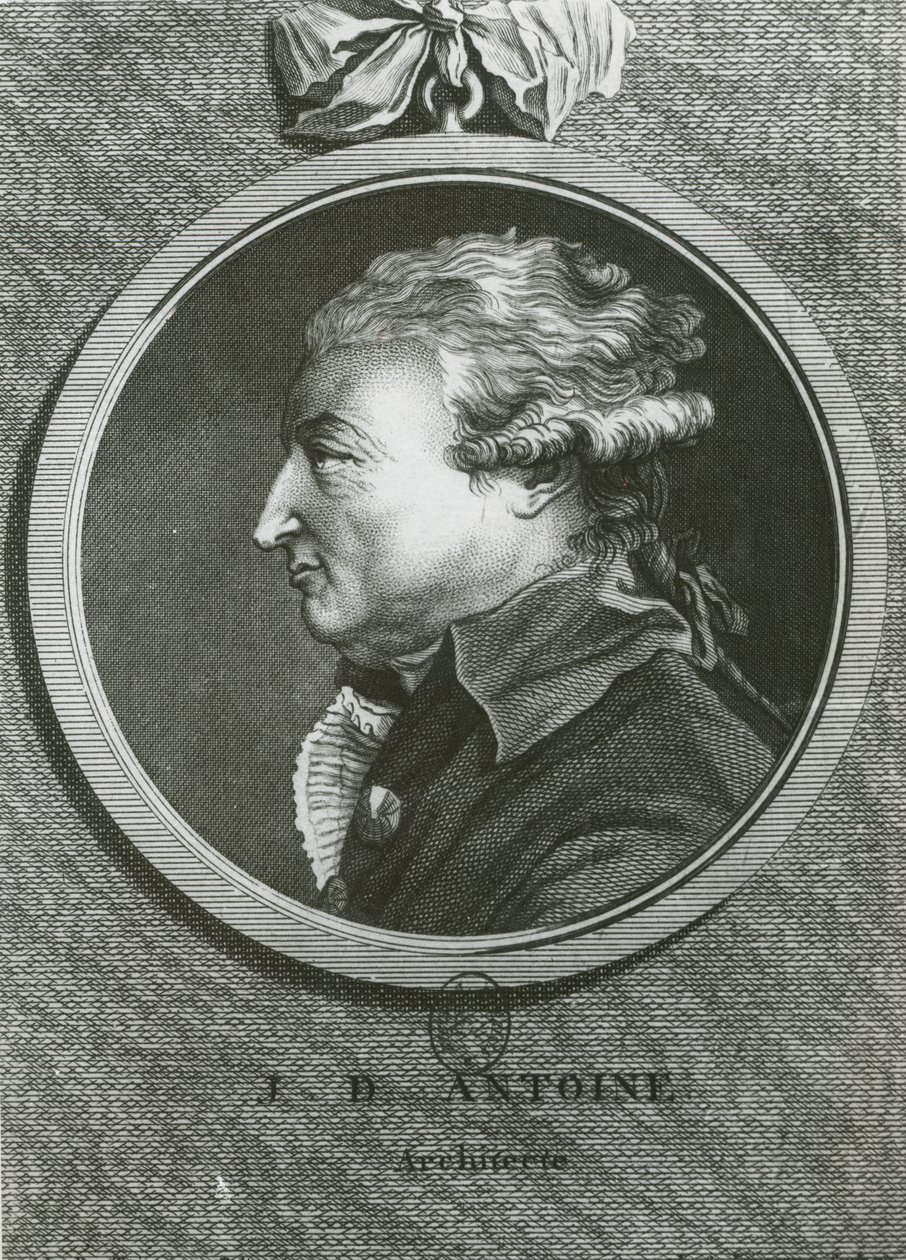 Jean Denis Antoine, Architekt, graviert von Louis Simon Lemepereur von French School