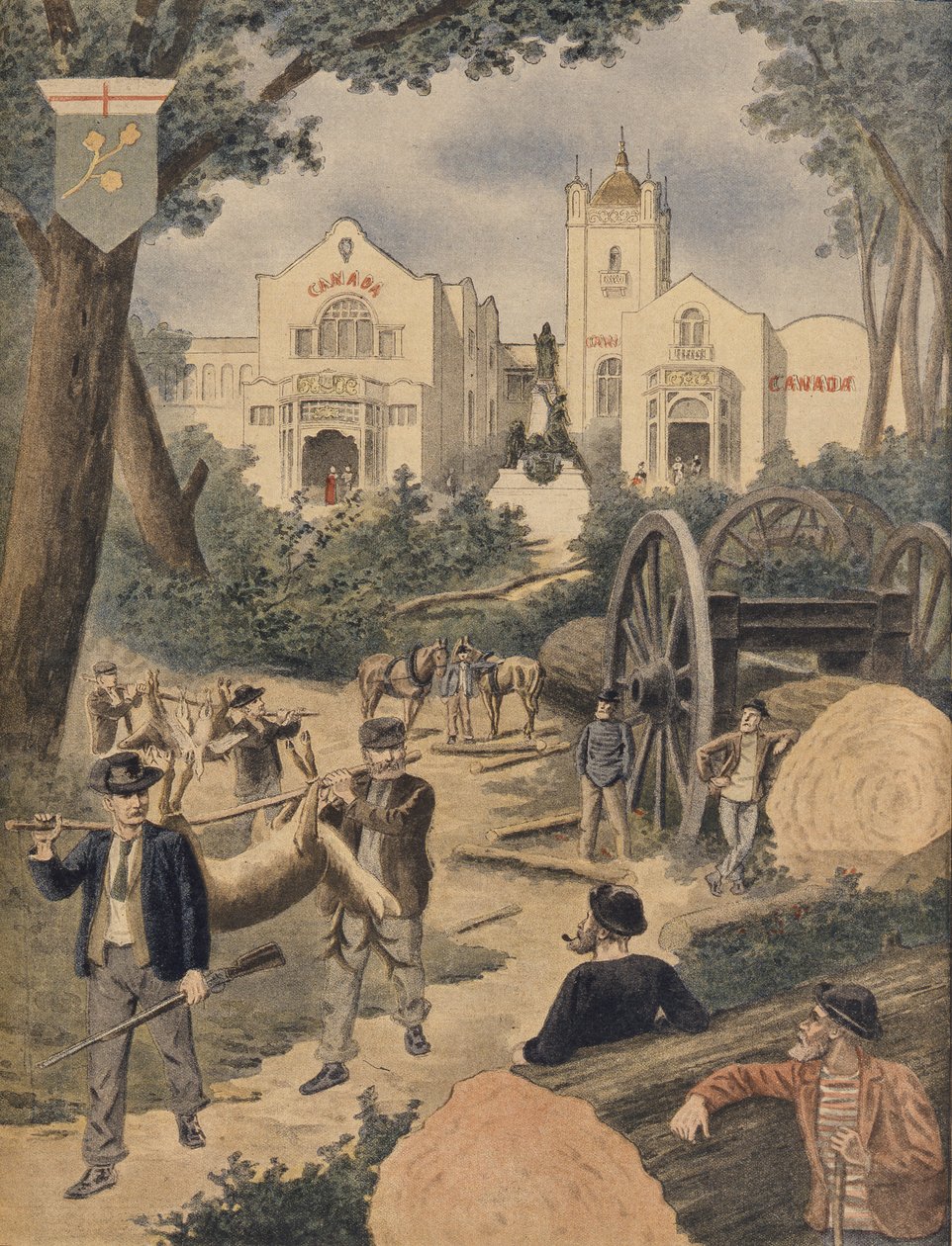 Der kanadische Pavillon auf der Weltausstellung 1900 in Paris, Illustration aus Le Petit Journal, 11. November 1900 von French School