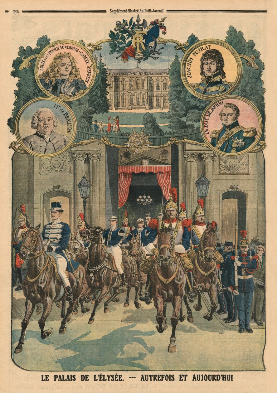 Der Elysee-Palast, früher und heute, Rückseitenillustration aus 