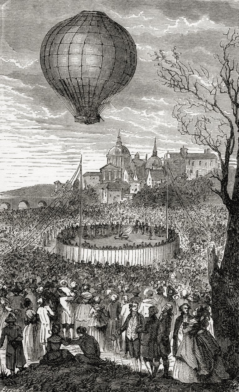 Die erste Luftfahrt, Paris, 21. Oktober 1783, aus 