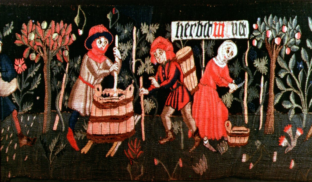 Die Arbeiten der Monate, aus dem Elsass, Mitte des 15. Jahrhunderts von French School