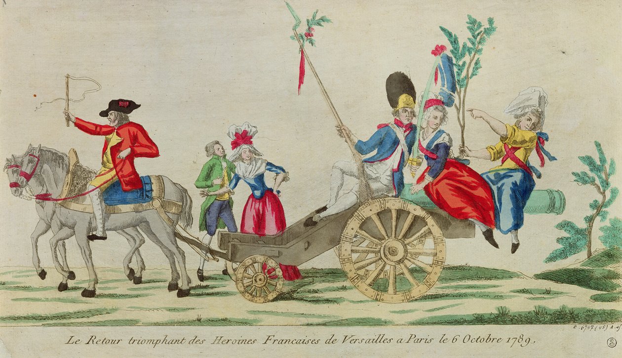 Die triumphale Rückkehr der französischen Heldinnen von Versailles nach Paris am 6. Oktober 1789 von French School