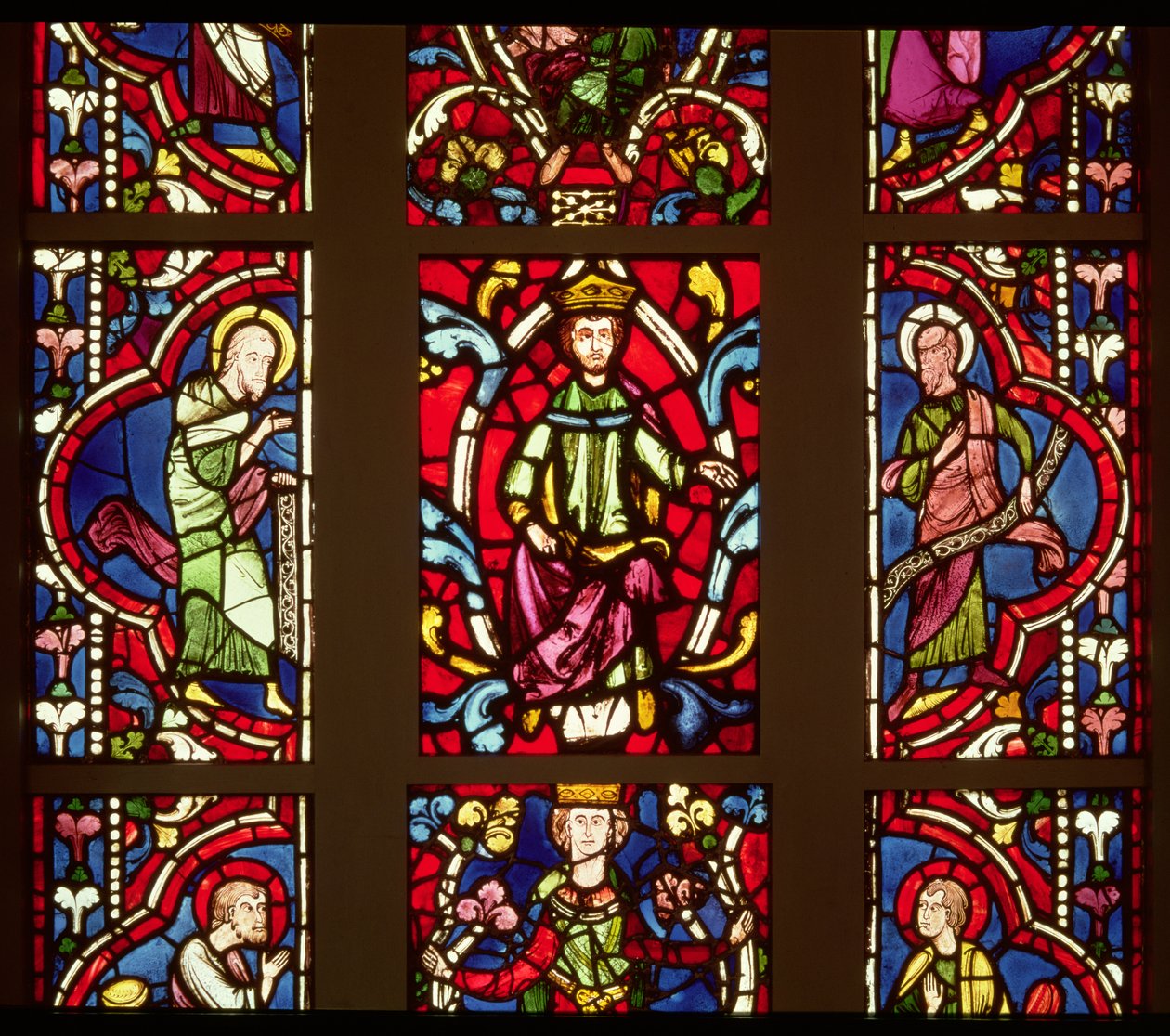 Baum Jesse, zeigt die Propheten und die drei Könige, französisch, ca. 1250 von French School