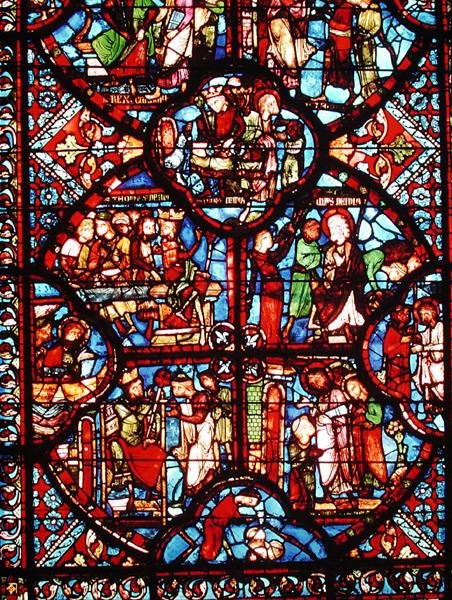 Fenster, das Szenen aus dem Leben des Hl. Thomas darstellt (Detail) von French School