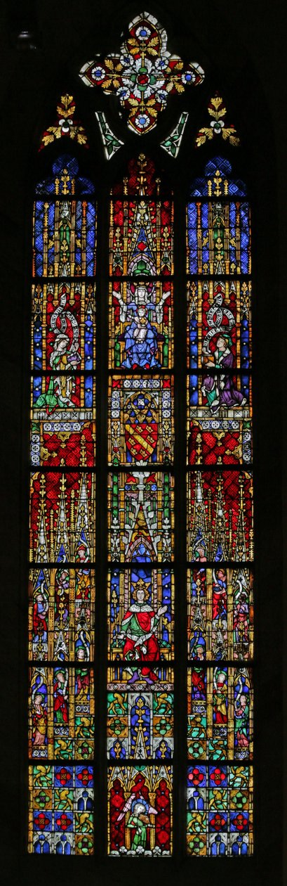 Fenster mit dem thronenden Salomo, ca. 1320, 14.-20. Jahrhundert (meist modern) von French School