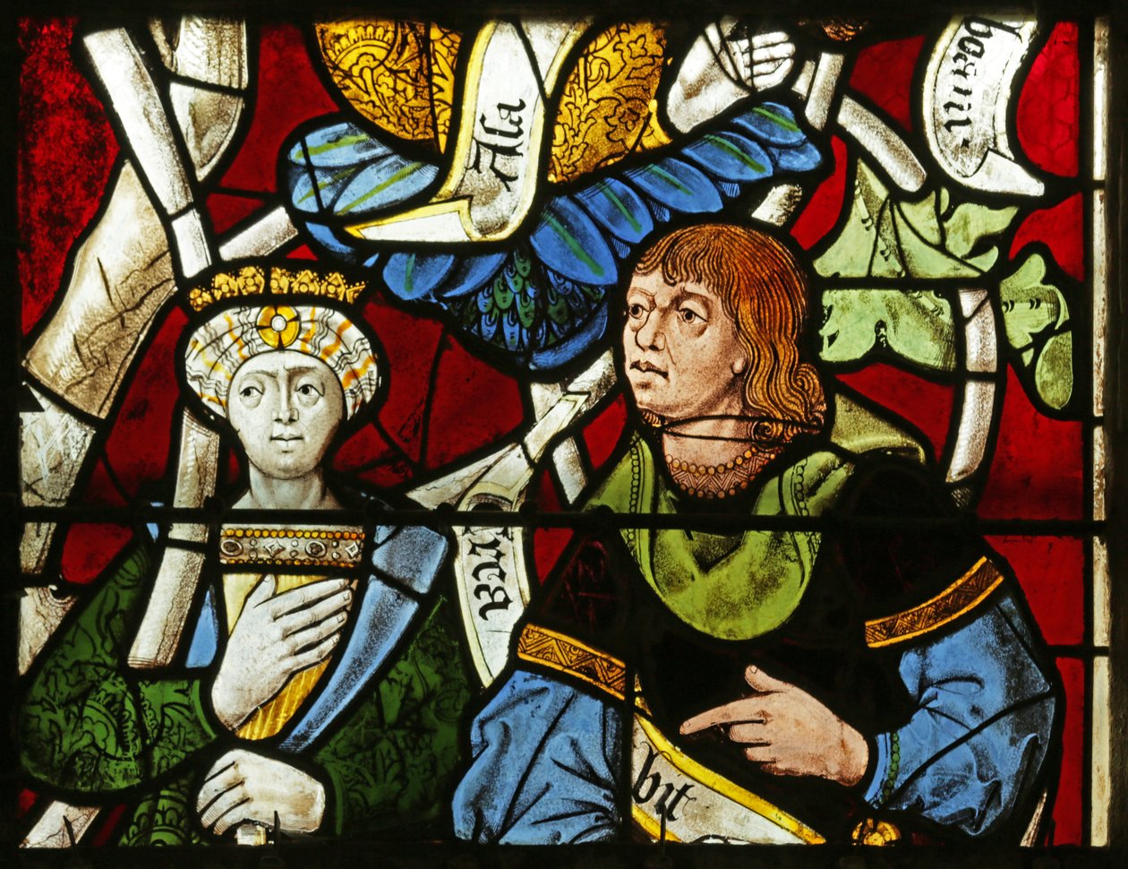 Fenster, das den Jessebaum zeigt: König und Prophet, 16.-20. Jahrhundert von French School