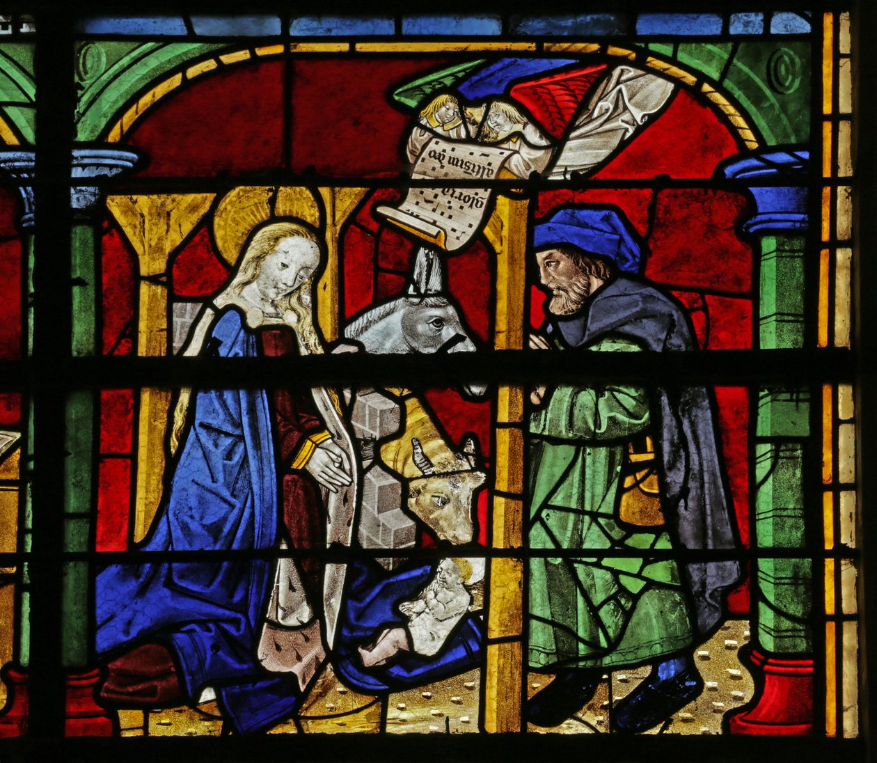 Fenster, das die Geburt Christi zeigt, 16.-20. Jahrhundert von French School