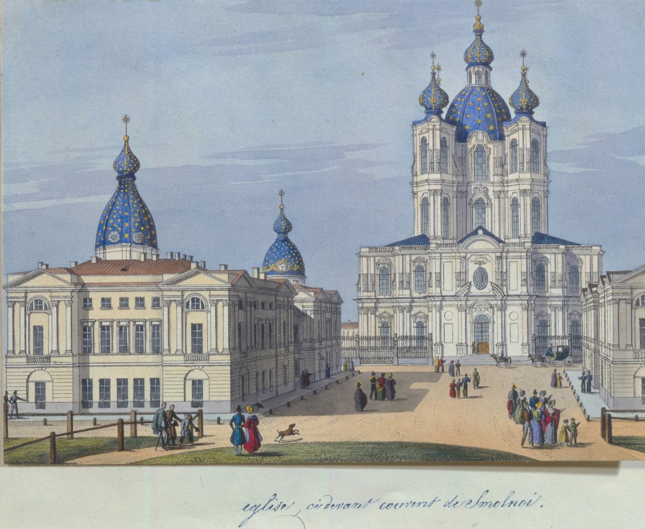 Die Smolny-Auferstehungskathedrale in Sankt Petersburg, 1830-1840er Jahre von French Master