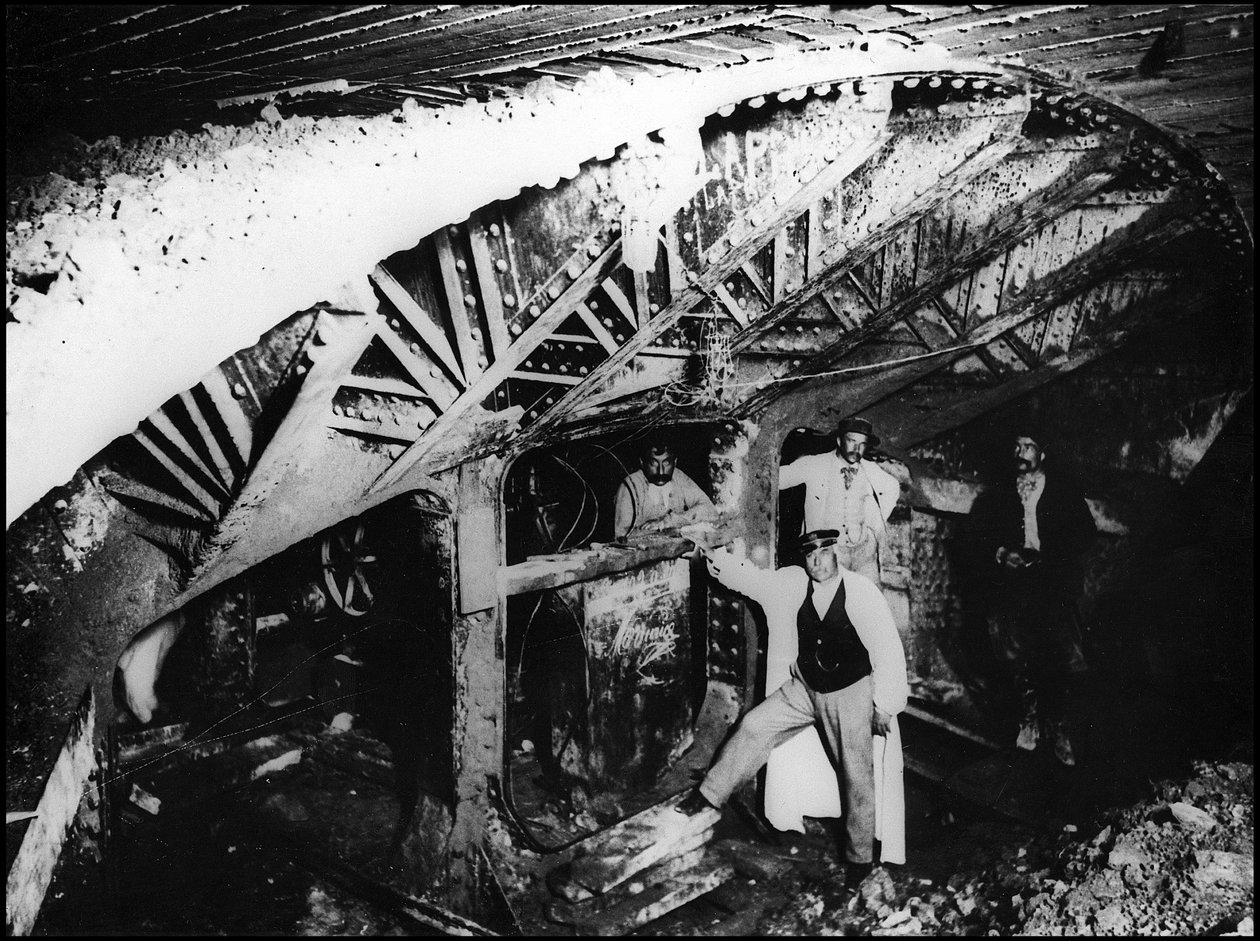 Bau der Pariser Metro - Arbeiten an der Linie 1 von French Photographer