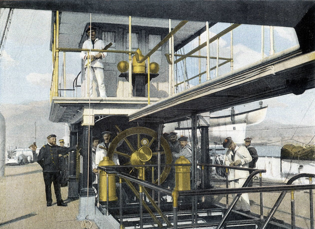 Französische Marine, späte 19. Jahrhundert: Navigationsbarrenübung - Bibl. des Arts Deco von French Photographer