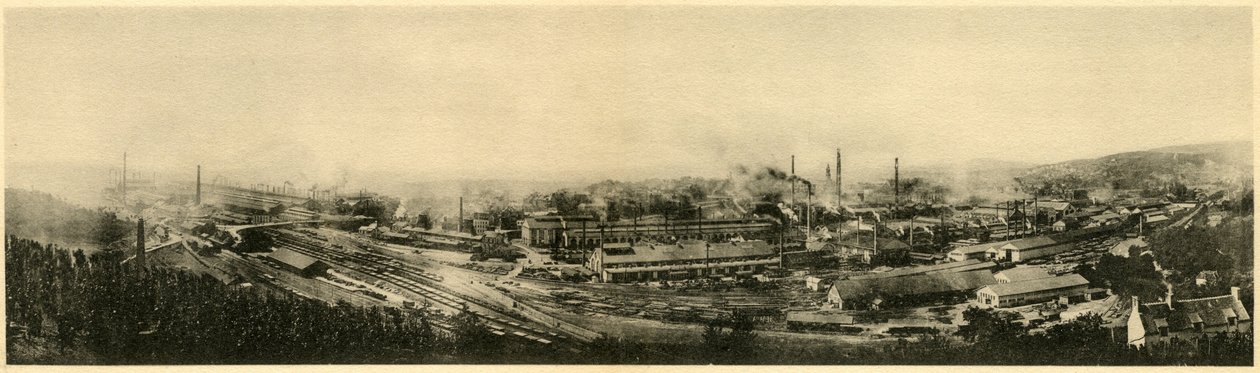 Le Creusot, Panoramablick aus dem Album des Fers et Aciers der Firma Schneider & Cie, 1895 von French Photographer