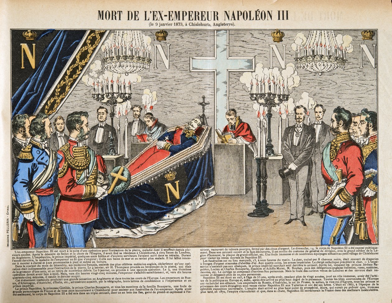Tod des Ex-Kaisers Napoleon III., aus Histoire de la Troisieme Republique, Bd. I, l