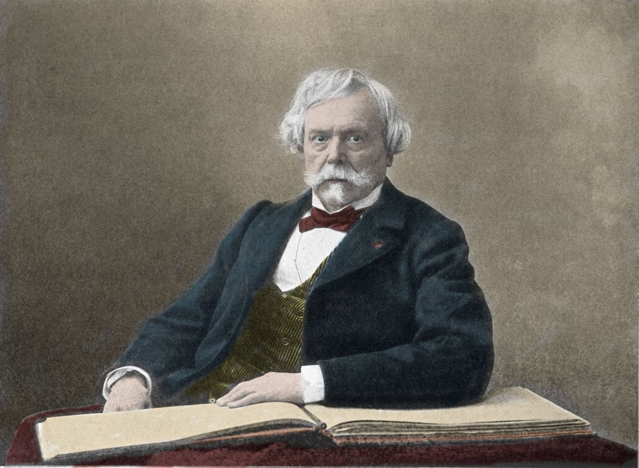 Porträt des Schriftstellers Edmond de Goncourt (1822-1896). Fotografie aus dem späten 19. Jahrhundert von French Photographer